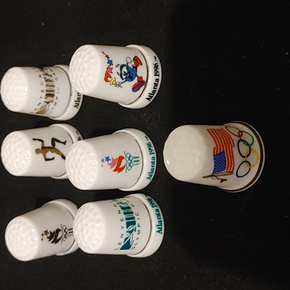 Olympic Games, Atlanta 1996, 7 thimbles, Vintage - Picture 1 of 9